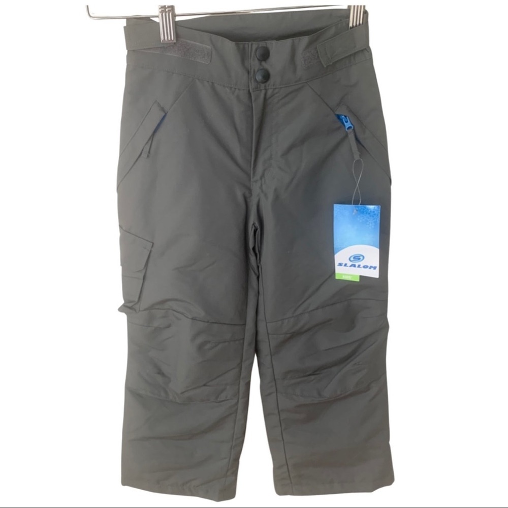 SLALOM Kids XS Winter Snow Pants Insulated Water Resistant Gray Ski Snowboard